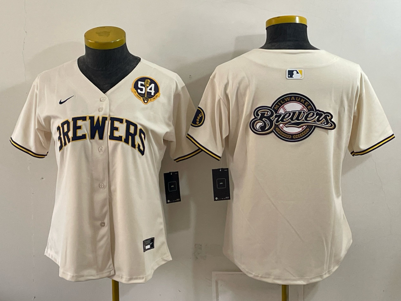 Women 2026 Milwaukee Brewers blank cream Game Nike MLB Jersey 0931003->->Women Jersey